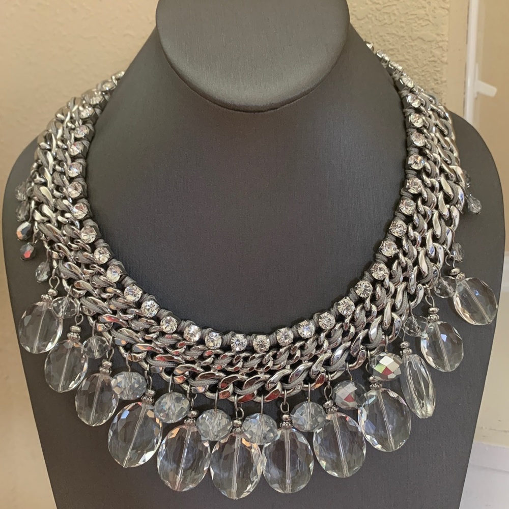 Chico’s Silver Layered Chain Necklace